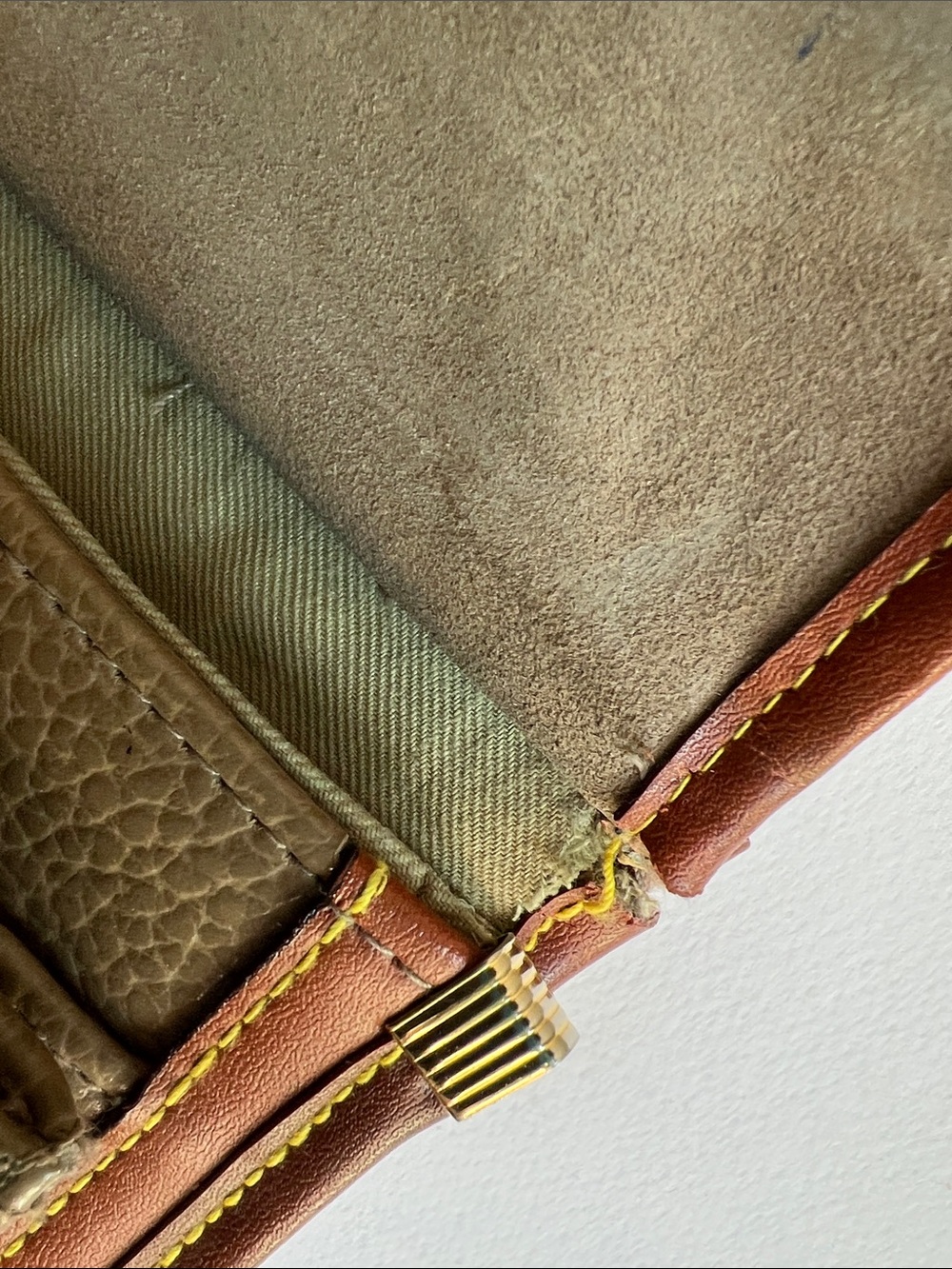 Dooney & Bourke Taupe and Brown Leather Top-Handle Satchel - Picture 10 of 11